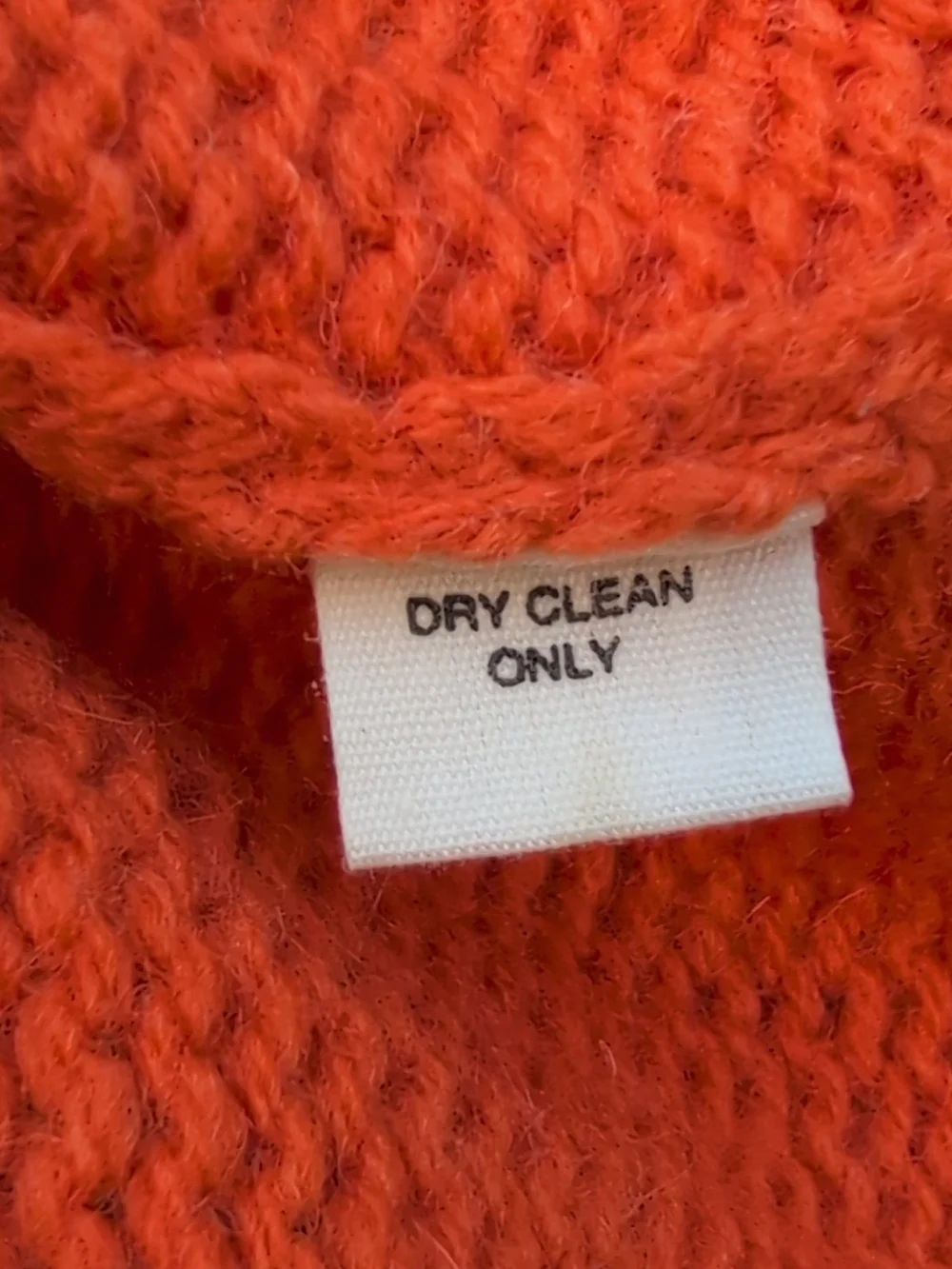 Vtg J Crew Sweater Mens Large Orange Wool Fisherman Cable Knit Hong Kong